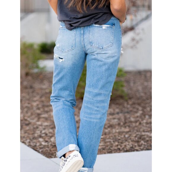 Flying Monkey Women's Mid Rise Button Fly Patchwork Jeans - Sz 32 - NWT - Picture 4 of 10